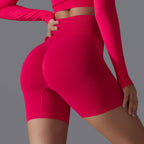 Womens Yoga Sportswear 90% nylon 10%spandex Seamless Shorts Y-6666 print logo 34