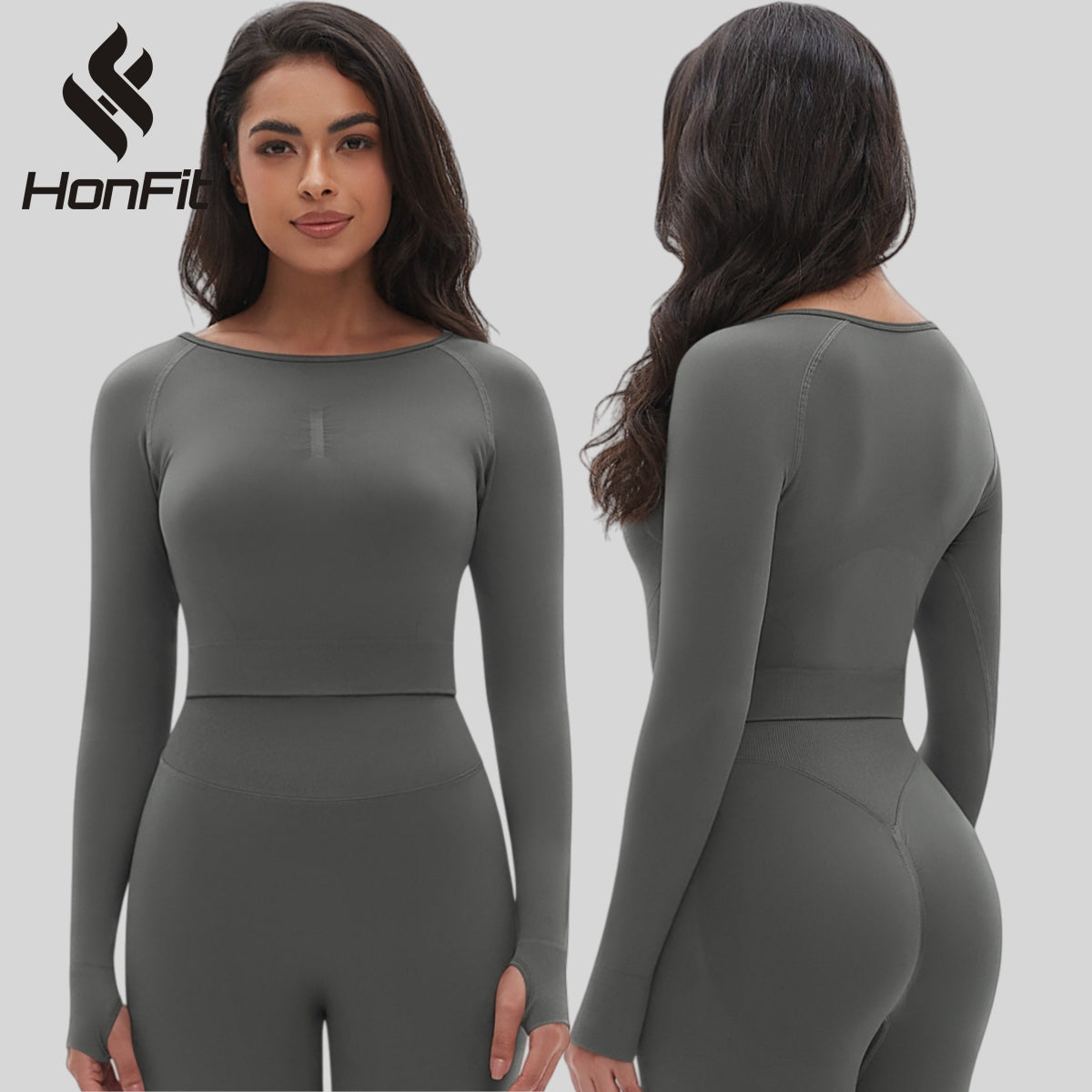 Womens Yoga 90%Nylon 10%Spandex Long Sleeve Shirts Y-6666