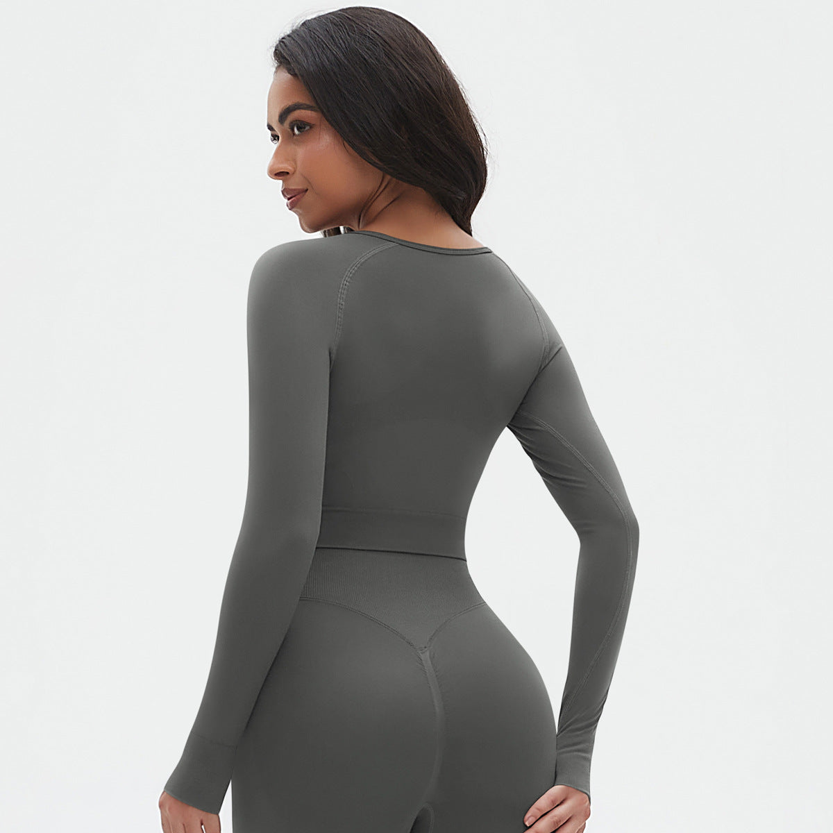 Womens Yoga 90%Nylon 10%Spandex Long Sleeve Shirts Y-6666