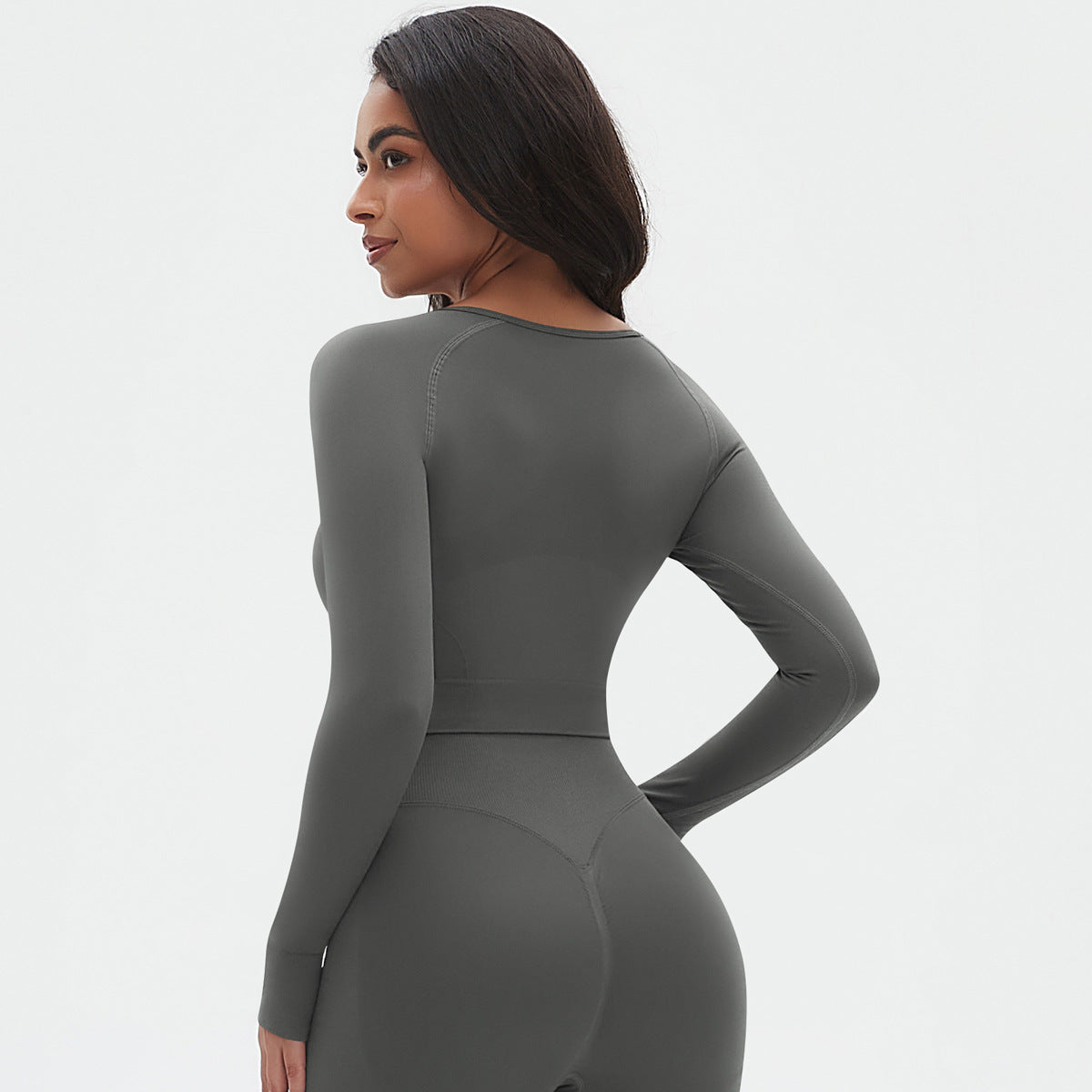 Womens Yoga 90%Nylon 10%Spandex Long Sleeve Shirts Y-6666