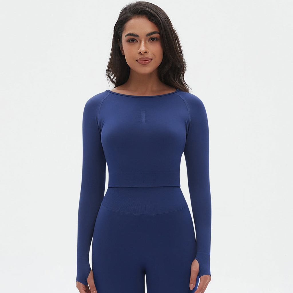 Womens Yoga 90%Nylon 10%Spandex Long Sleeve Shirts Y-6666