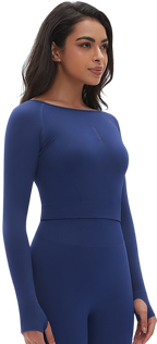 Womens Yoga 90%Nylon 10%Spandex Long Sleeve Shirts Y-6666