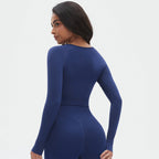Womens Yoga 90%Nylon 10%Spandex Long Sleeve Shirts Y-6666