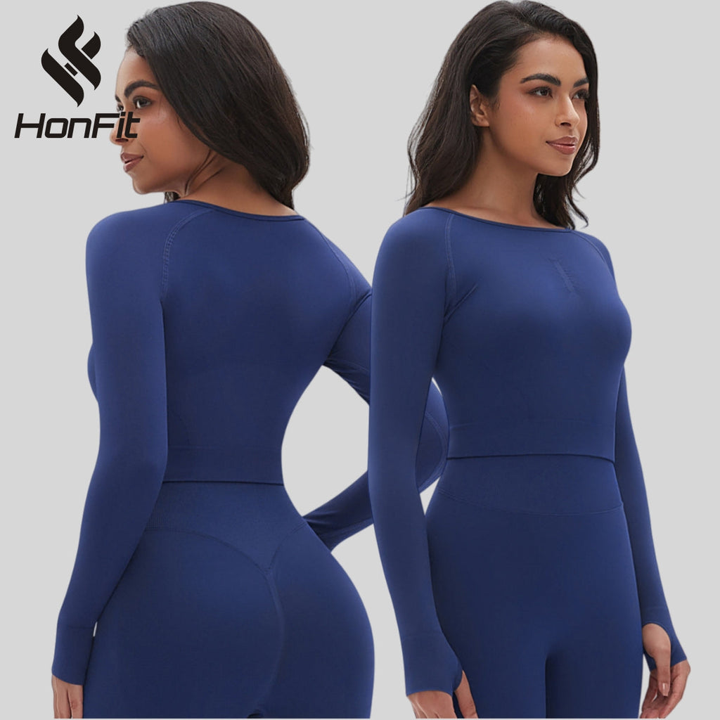 Womens Yoga 90%Nylon 10%Spandex Long Sleeve Shirts Y-6666