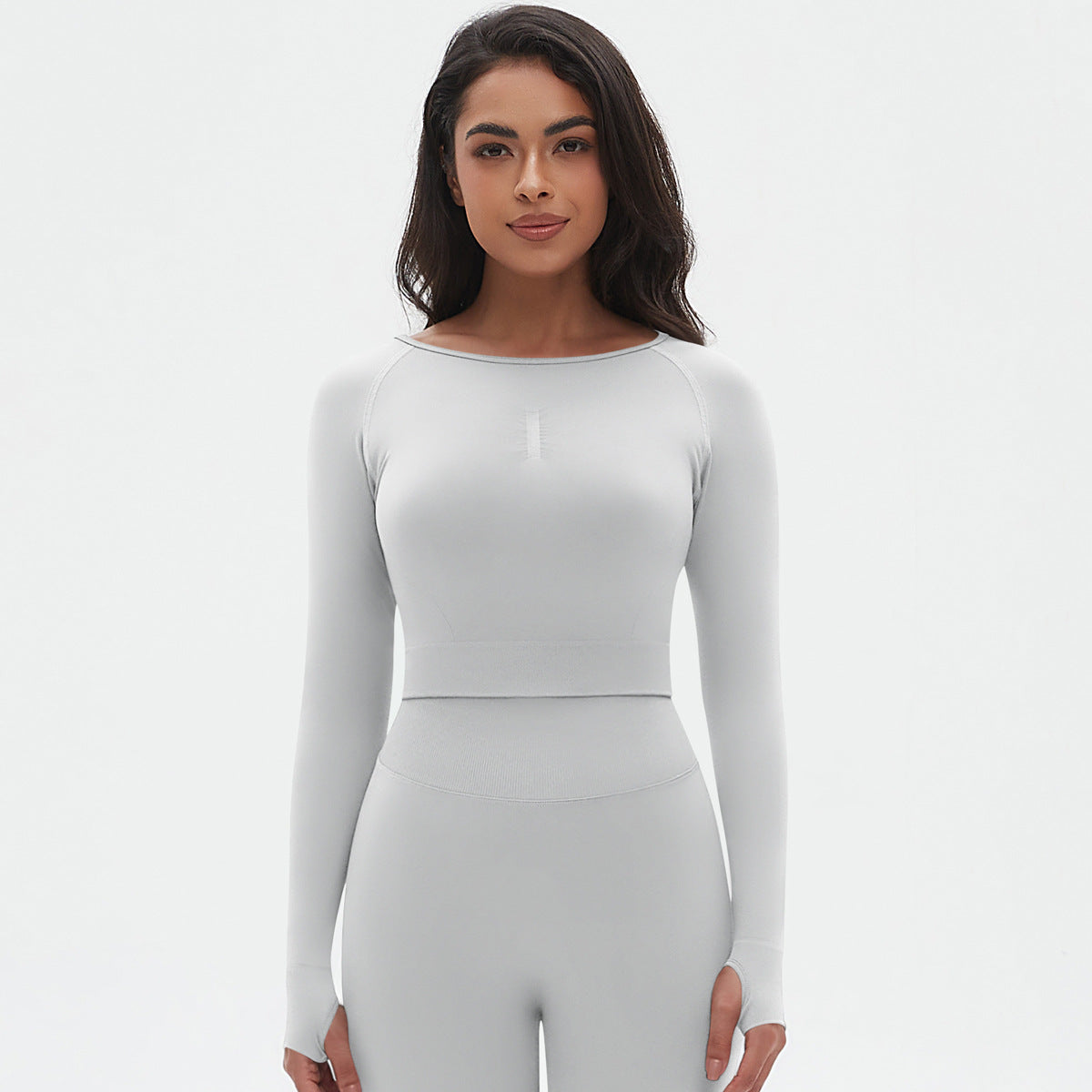 Womens Yoga 90%Nylon 10%Spandex Long Sleeve Shirts Y-6666