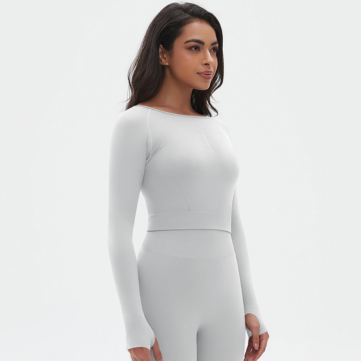 Womens Yoga 90%Nylon 10%Spandex Long Sleeve Shirts Y-6666