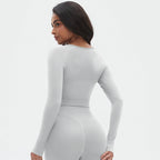 Womens Yoga 90%Nylon 10%Spandex Long Sleeve Shirts Y-6666