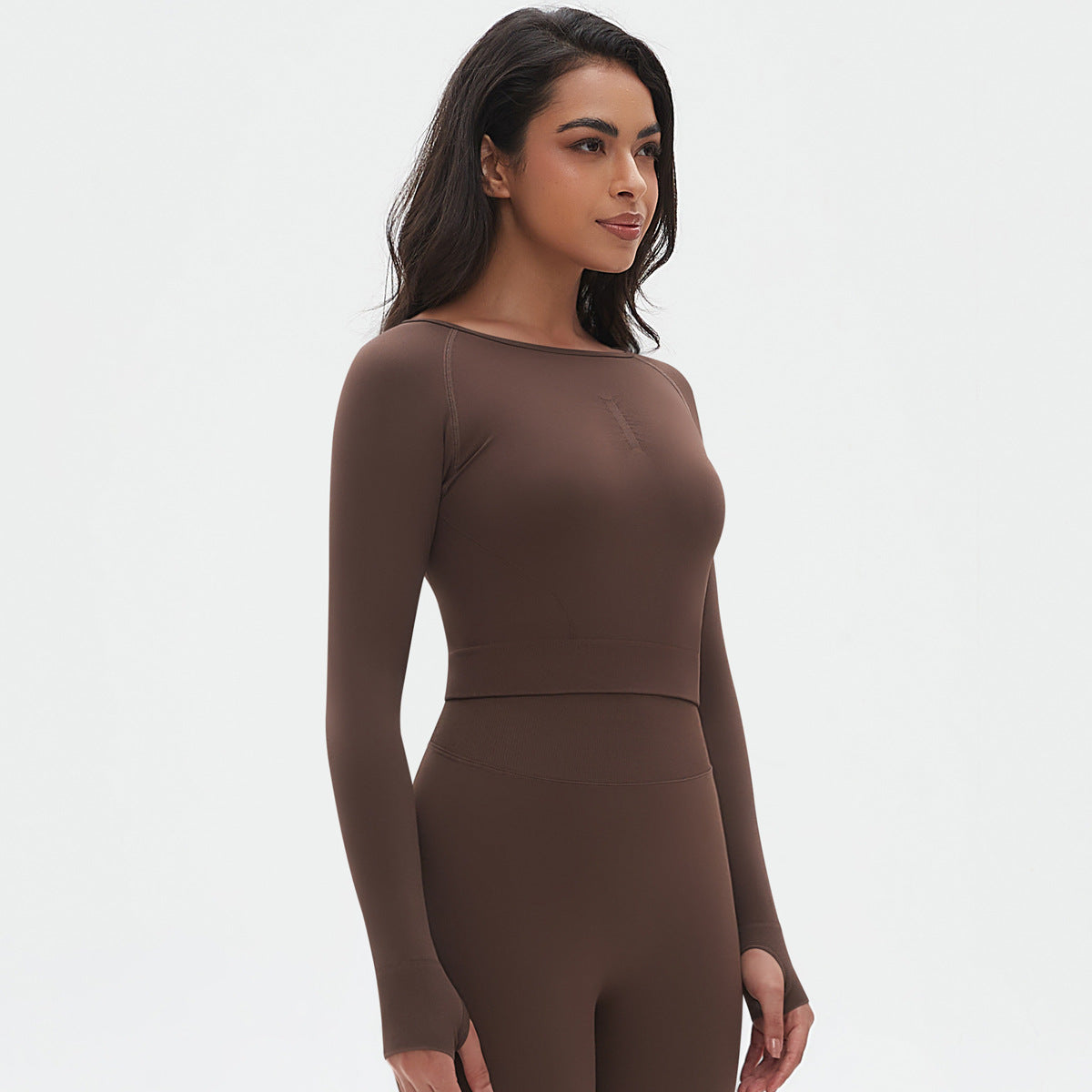 Womens Yoga 90%Nylon 10%Spandex Long Sleeve Shirts Y-6666