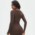 Womens Yoga 90%Nylon 10%Spandex Long Sleeve Shirts Y-6666