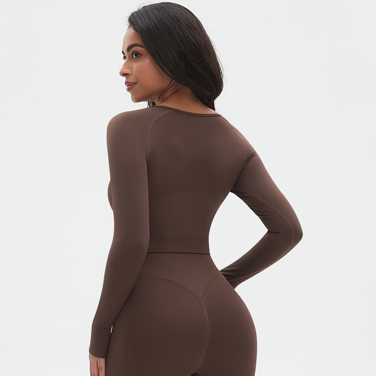 Womens Yoga 90%Nylon 10%Spandex Long Sleeve Shirts Y-6666
