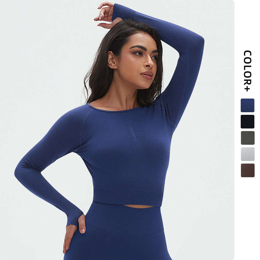Womens Yoga 90%Nylon 10%Spandex Long Sleeve Shirts Y-6666