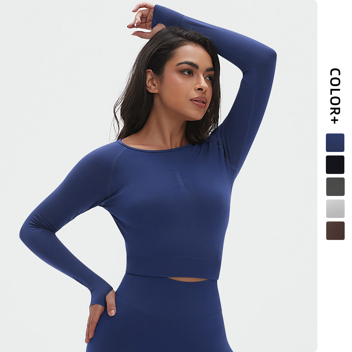 Womens Yoga 90%Nylon 10%Spandex Long Sleeve Shirts Y-6666
