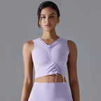 Womens Casual Cropped 80%Nylon 20%Spandex Tank Top Y-7011 print logo 1