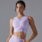 Womens Casual Cropped 80%Nylon 20%Spandex Tank Top Y-7011 print logo 65