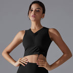 Womens Casual Cropped 80%Nylon 20%Spandex Tank Top Y-7011 print logo 39