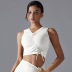 Womens Casual Cropped 80%Nylon 20%Spandex Tank Top Y-7011 print logo 3