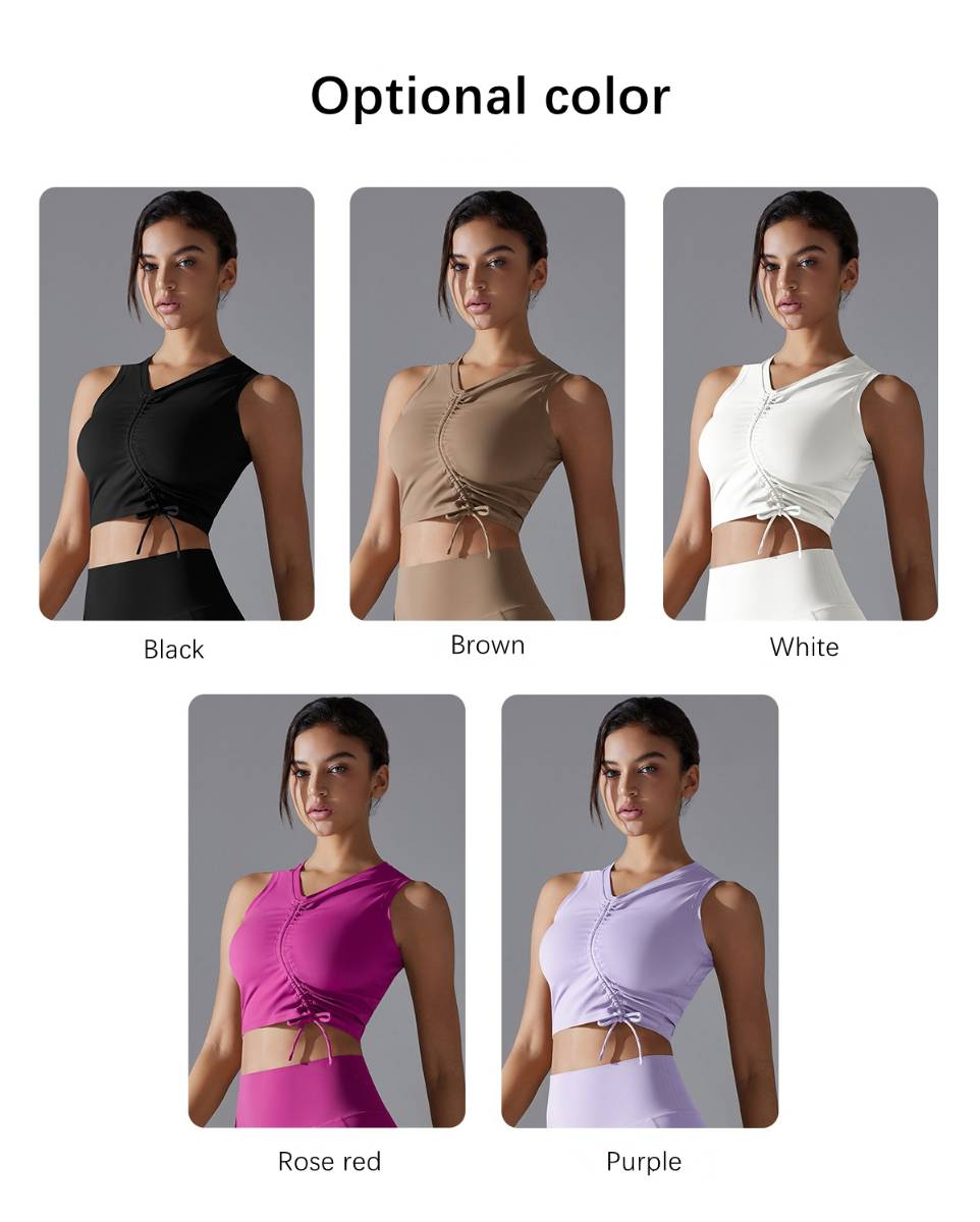 Womens Casual Cropped 80%Nylon 20%Spandex Tank Top Y-7011 print logo 20