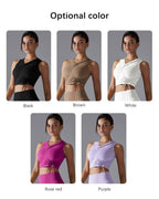 Womens Casual Cropped 80%Nylon 20%Spandex Tank Top Y-7011 print logo 20