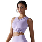 Womens Casual Cropped 80%Nylon 20%Spandex Tank Top Y-7011 print logo 12