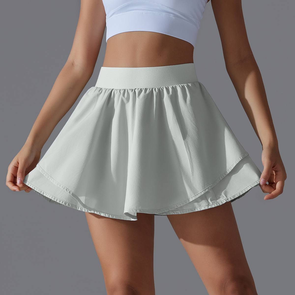 Womens Casual Tennis 93%Nylon 7%Spandex Skirts Y-7034 print logo 1