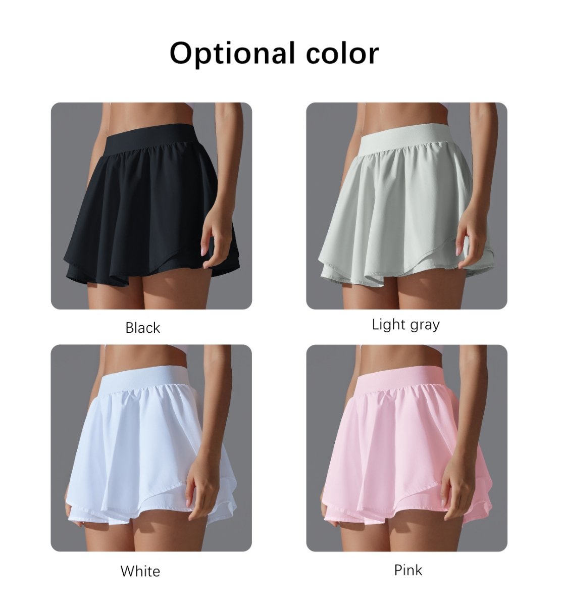 Womens Casual Tennis 93%Nylon 7%Spandex Skirts Y-7034 print logo 19