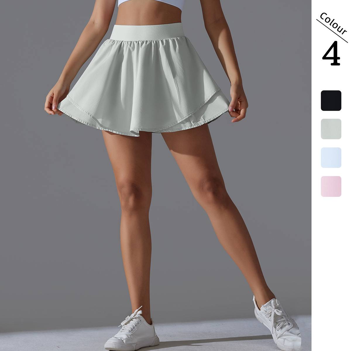 Womens Casual Tennis 93%Nylon 7%Spandex Skirts Y-7034 print logo 8