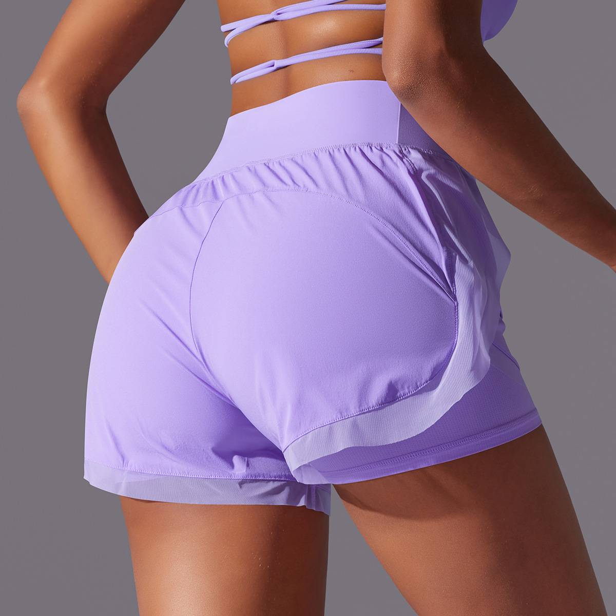 Womens Casual Sports  93%Nylon 7%acrylic Shorts Y-7037 print logo 2