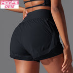 Womens Casual Sports  93%Nylon 7%acrylic Shorts Y-7037 print logo 18