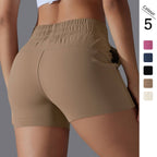 Womens Sports Workout 75%Nylon 25%Spandex Shorts Y-7045 print logo 9