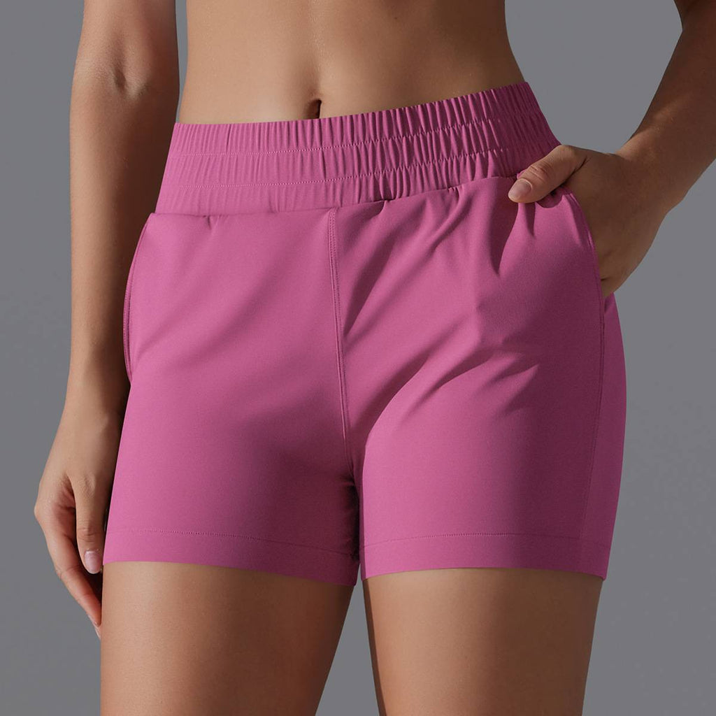 Womens Sports Workout 75%Nylon 25%Spandex Shorts Y-7045 print logo 26