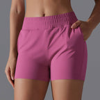 Womens Sports Workout 75%Nylon 25%Spandex Shorts Y-7045 print logo 26