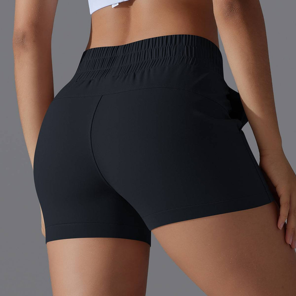Womens Workout Running 75% nylon 25%spande Shorts Y-7045 print logo 55