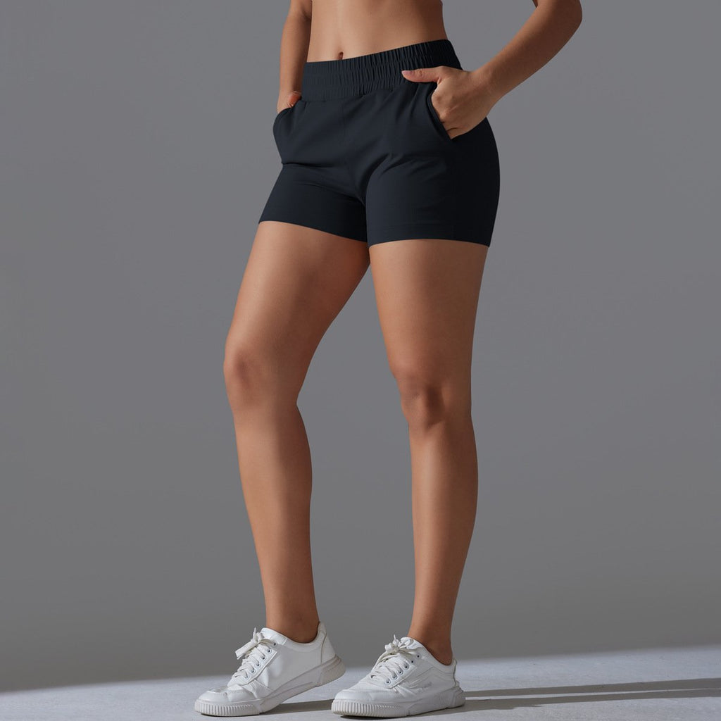 Womens Sports Workout 75%Nylon 25%Spandex Shorts Y-7045 print logo 78