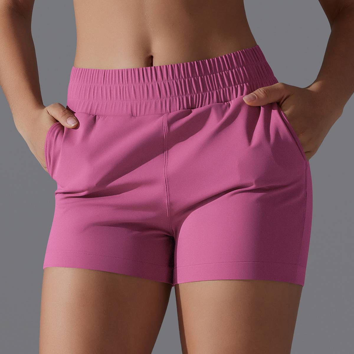 Womens Sports Workout 75%Nylon 25%Spandex Shorts Y-7045 print logo 14