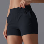 Womens Sports Workout 75%Nylon 25%Spandex Shorts Y-7045 print logo 70