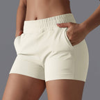 Womens Sports Workout 75%Nylon 25%Spandex Shorts Y-7045 print logo 18
