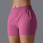 Womens Sports Workout 75%Nylon 25%Spandex Shorts Y-7045 print logo 22