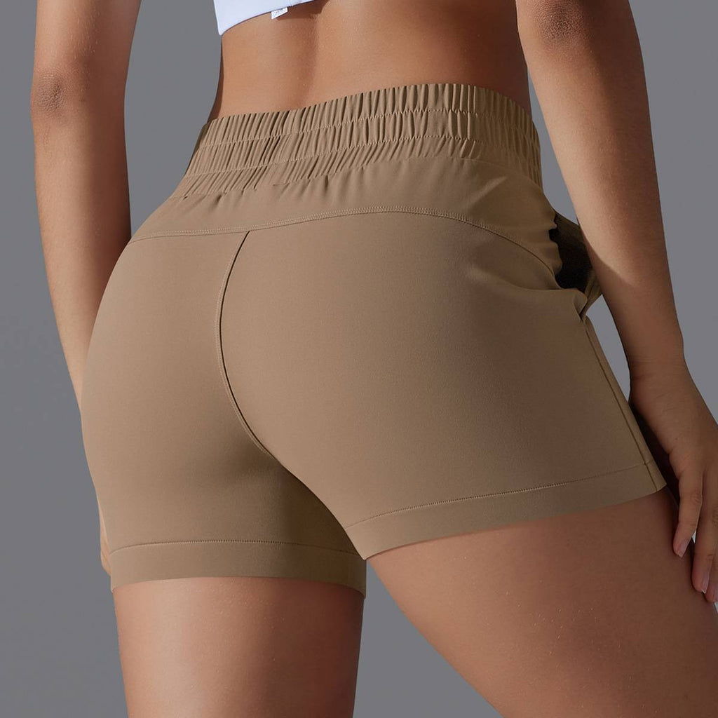 Womens Workout Running 75% nylon 25%spande Shorts Y-7045 print logo 2