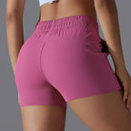 Womens Sports Workout 75%Nylon 25%Spandex Shorts Y-7045 print logo 23