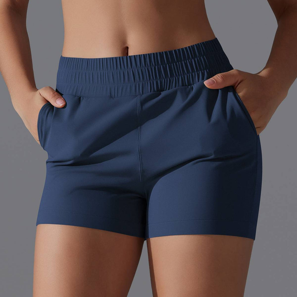 Womens Sports Workout 75%Nylon 25%Spandex Shorts Y-7045 print logo 15