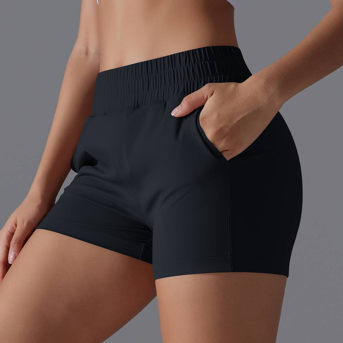 Womens Sports Workout 75%Nylon 25%Spandex Shorts Y-7045 print logo 71