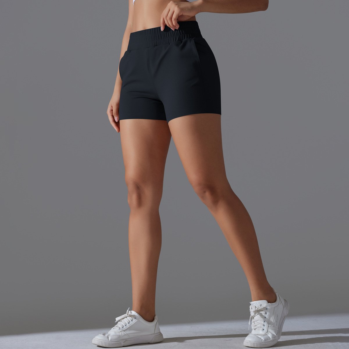 Womens Sports Workout 75%Nylon 25%Spandex Shorts Y-7045 print logo 80