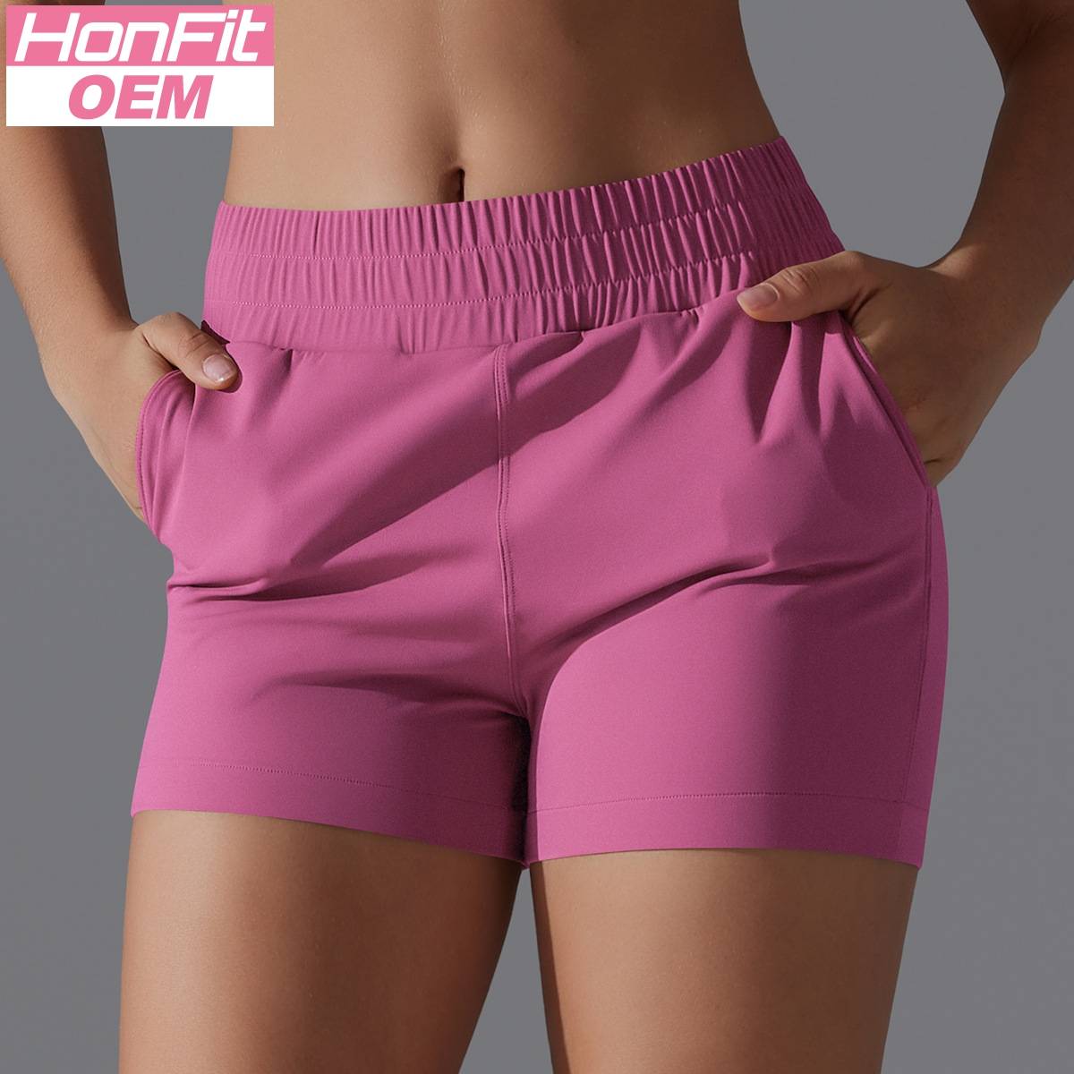 Womens Sports Workout 75%Nylon 25%Spandex Shorts Y-7045 print logo 20