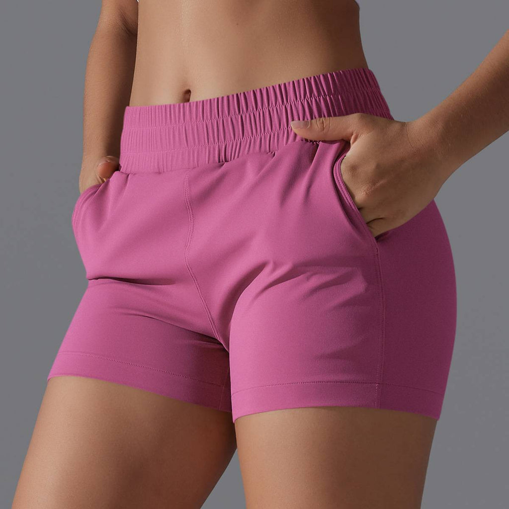 Womens Sports Workout 75%Nylon 25%Spandex Shorts Y-7045 print logo 28