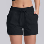 Womens Sports Fitness 75%Nylon 25%Spandex Shorts Y-7046 print logo 45
