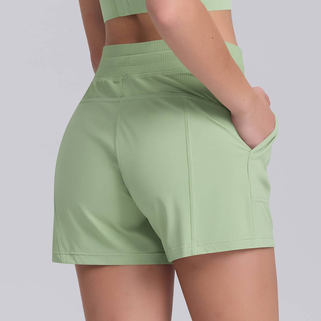Womens Sports Fitness 75%Nylon 25%Spandex Shorts Y-7046 print logo 77