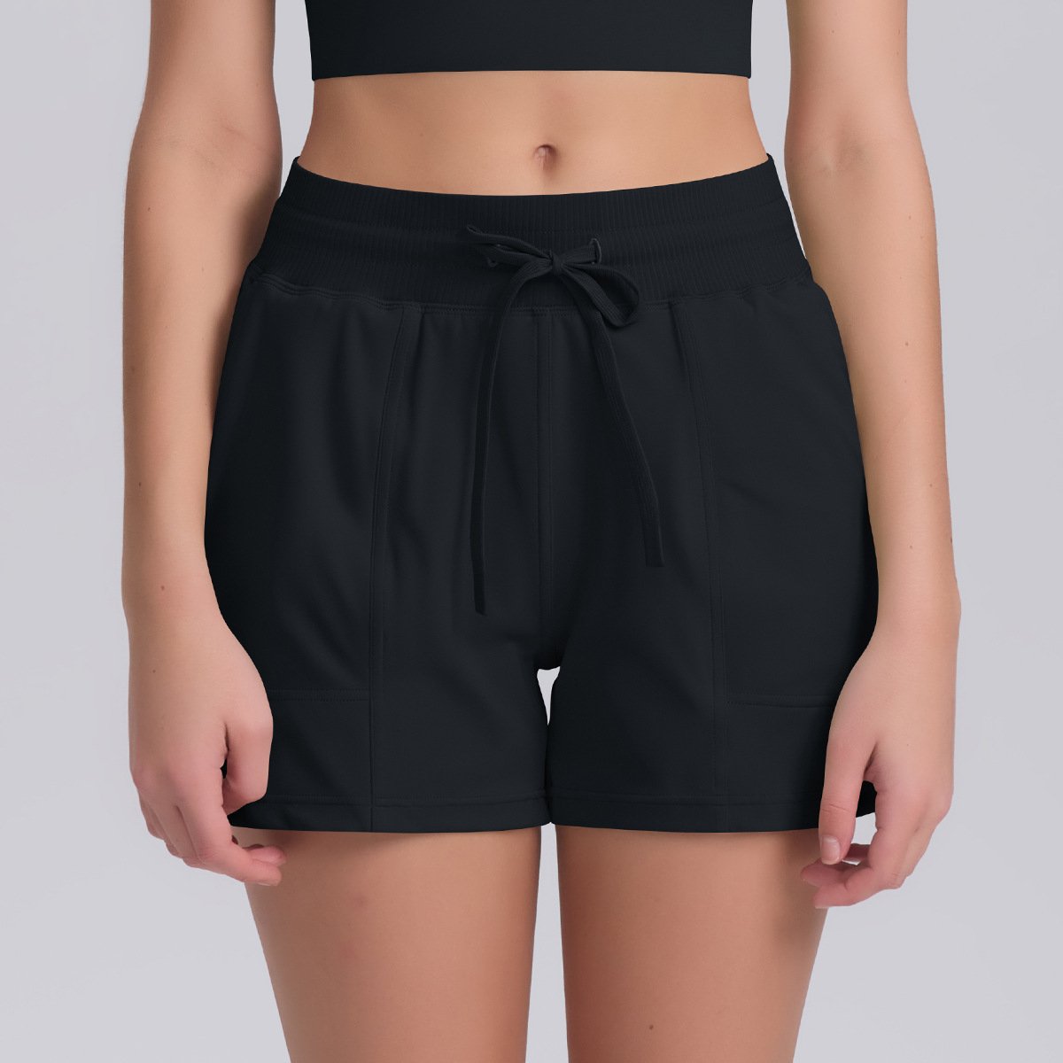 Womens Sports Fitness 75%Nylon 25%Spandex Shorts Y-7046 print logo 41