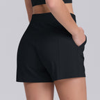 Womens Sports Fitness 75%Nylon 25%Spandex Shorts Y-7046 print logo 43