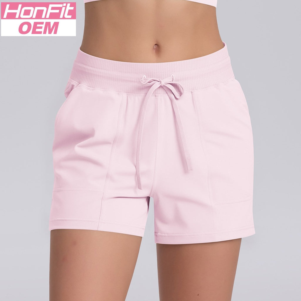 Womens Sports Fitness 75%Nylon 25%Spandex Shorts Y-7046 print logo 19