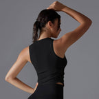 Womens Sports Yoga 80%Nylon 20%Spandex Tank Top Y-7047 print logo 25